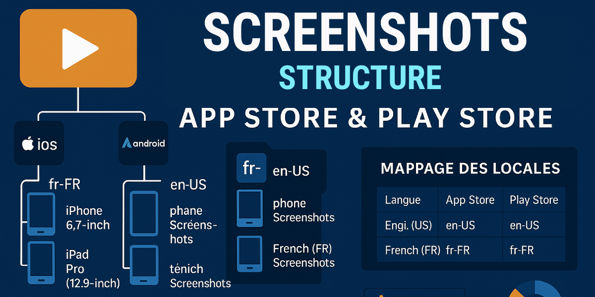 Arborescence des screenshots multilingues – App Store & Play Store